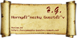 Hornyánszky Gusztáv névjegykártya